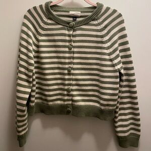 Universal Thread Olive and Cream Striped Cardigan